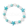 Synthetic Turquoise & Natural Quartz Crystal Beaded Stretch Bracelets for Women BJEW-TA00629-2