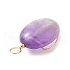 6Pcs Natural Mixed Gemstone Copper Wire Wrapped Pendants PALLOY-JF02139-3