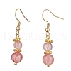 Round Cherry Quartz Glass Beaded Necklace & Bracelet & Dangle Earring Sets SJEW-JS01329-3