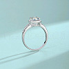 Rhodium Plated 925 Sterling Silver Micro Pave Cubic Zirconia Finger Rings WG49295-11-2