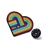 Rainbow Heart Alloy Enamel Pin Brooch JEWB-C029-12-2