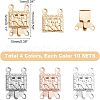 Unicraftale 40 Sets 4 Colors 304 Stainless Steel Box Clasps STAS-UN0023-03-5