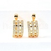 Brass Micro Pave Clear Cubic Zirconia Cuff Earrings EJEW-F370-07G-4