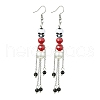 Natural Black Onyx Dangle Earrings EJEW-JE06008-1