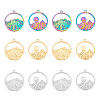 Unicraftale 12Pcs 6 Styles  304 Stainless Steel Pendants STAS-UN0044-60-1