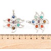 Chakra Natural Tiger Eye & Natural Lapis Lazuli & Natural Carnelian & Synthetic Turquoise & Glass Pendants G-NH0025-13P-3