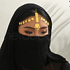 Brass Middle Eastern Elegant Ramadan Coin Pendant Tassel Headpiece for Women EB5289-3