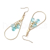 Teardrop 304 Stainless Steel Transparent Glass Dangle Earrings EJEW-JE06404-01-5
