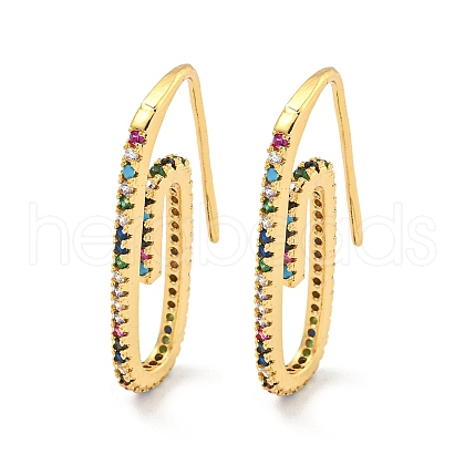 Rack Plating Brass Micro Pave Clear Cubic Zirconia Dangle Earring EJEW-C102-04G-02-1