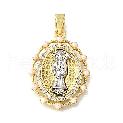 Brass Micro Pave Cubic Zirconia Pendants KK-Z102-07G-01-1