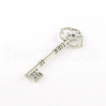 Skeleton Key Tibetan Style Alloy Big Pendants TIBEP-S293-033AS-FF-1