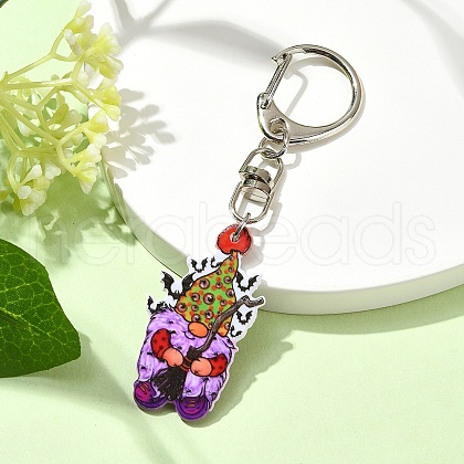 Halloween Acrylic Gnome Pendant Decoration HJEW-YW00031-02-1