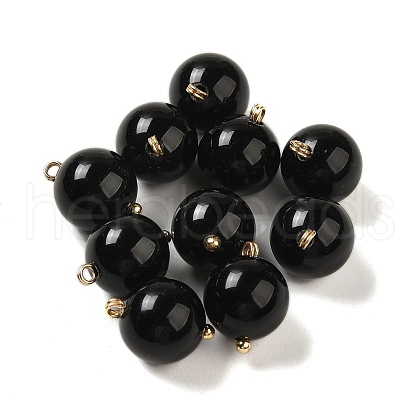 Natural Black Onyx(Dyed & Heated) Sphere Charms G-G110-01G-01-1
