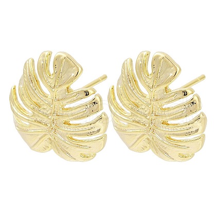 Brass Stud Earring Findings KK-Z099-04G-03-1