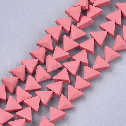 Spray Painted Non-magnetic Synthetic Hematite Beads Strands G-T116-15-12-1