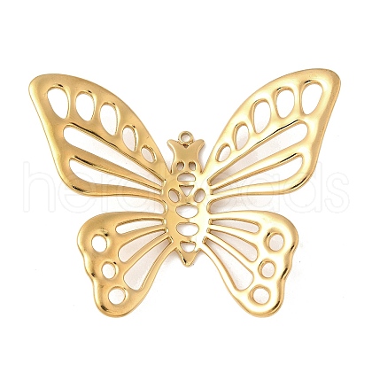 304 Stainless Steel Hollow Butterfly Pendants STAS-L293-16B-G-1