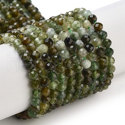 Natural Green Tourmaline Beads Strands G-B088-C07-03-1
