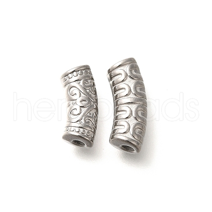 304 Stainless Steel Curved Tube Beads STAS-I321-24P-1