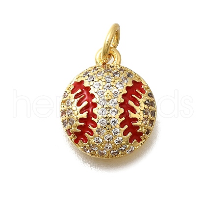 Brass Micro Pave Cubic Zirconia Pendants KK-D339-07G-1