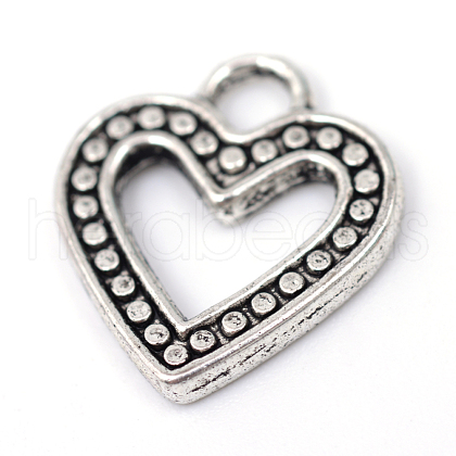 Tibetan Style Alloy Heart Charms TIBE-R309-10AS-RS-1
