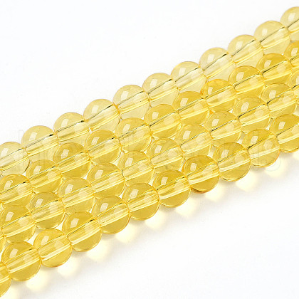 Baking Paint Transparent Glass Beads Strands DGLA-N006-6mm-04-1
