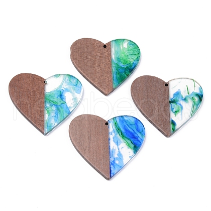 Resin & Walnut Wood Pendants X-RESI-R428-05-1