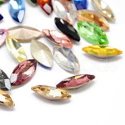 Glass Pointed Back Rhinestone Cabochons RGLA-A011-3x6mm-M-1