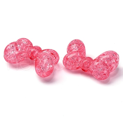 Plating Transparent Crackle Acrylic Beads MACR-D024-17-01-1