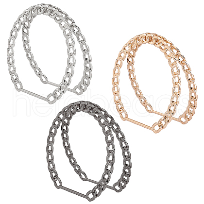   6Pcs 3 Colors Zinc Alloy Curb Chain Bag Handles FIND-PH0018-80-1