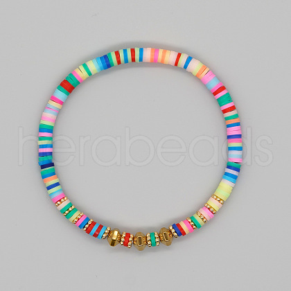 Bohemian Style Heishi Polymer Clay Beads Stretch Bracelets for Women PJ7856-9-1