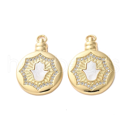Brass Micro Pave Cubic Zirconia Pendants KK-U070-01D-G-1