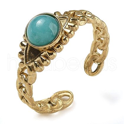 Natural Amazonite Finger Rings RJEW-U027-01G-04-1