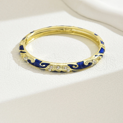 Fashionable Casual Retro Alloy Rhinestone Bangles with Enamel for Women QT6970-3-1