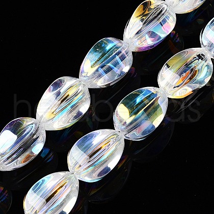 Electroplate Glass Beads Strands EGLA-T028-01B-1