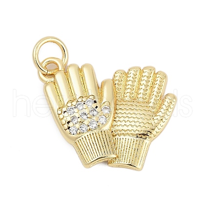 Brass Micro Pave Cubic Zirconia Pendants KK-G522-20G-1