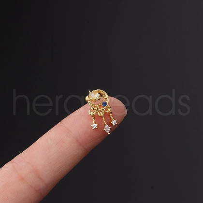 Brass Micro Pave Cubic Zirconia Cartilage Earrings WGF347E-22-1