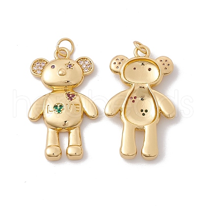Rack Plating Brass Micro Pave Colorful Cubic Zirconia Pendants ZIRC-C040-23G-1