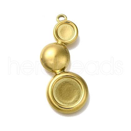 Ion Plating(IP) 304 Stainless Steel Cabochon Settings for Enamel STAS-U031-04G-1