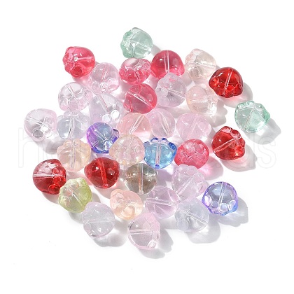 35Pcs Transparent Spray Painted Glass Beads GLAA-YW0001-72-1