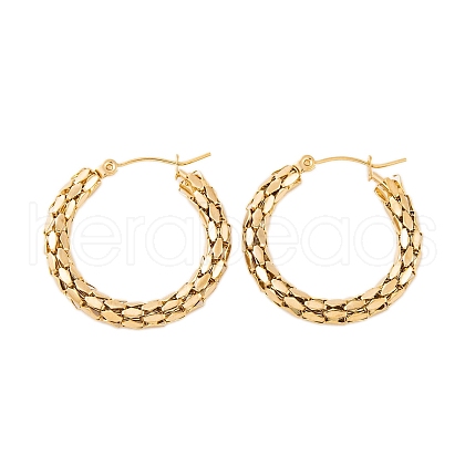 Ion Plating(IP) 304 Stainless Steel Hoop Earrings for Women EJEW-P279-17B-G-1
