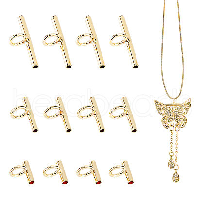 SUPERFINDINGS 12Pcs 3 Styles Brass Tube Bails DIY-FH0007-67G-1
