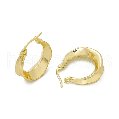 Rack Plating Brass Curved Hoop Earrings for Women EJEW-F294-12G-1