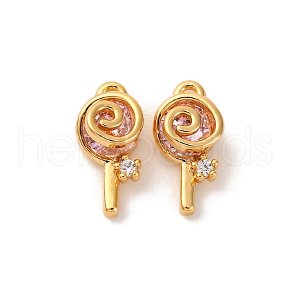 Brass Micro Pave Cubic Zirconia Pendants KK-K382-25G-02-1