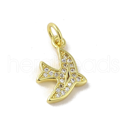 Real 18K Gold Plated Brass Pave Cubic Zirconia Pendants KK-M283-04A-01-1