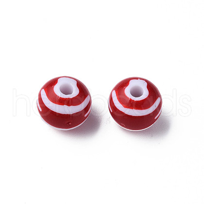 Opaque Striped Acrylic Beads MACR-S373-27A-01-1