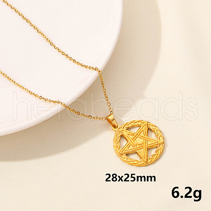 Stainless Steel Pentagram Pendant Punk Hip-hop Necklaces Jewelry Accessories PU7572-4-1