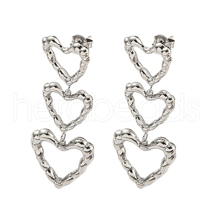 304 Stainless Steel Stud Earrings for Women EJEW-D113-01P-1