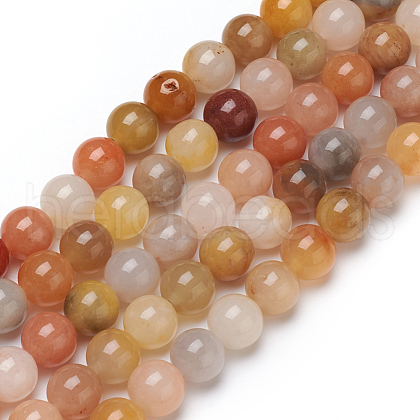 Natural Golden Silk Jade Beads Strands G-L555-05-8mm-1