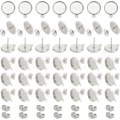 Unicraftale 304 Stainless Steel Stud Earring Settings STAS-UN0019-14P-1