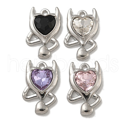 Rack Plating Alloy Rhinestone Pendants PALLOY-F312-14P-1